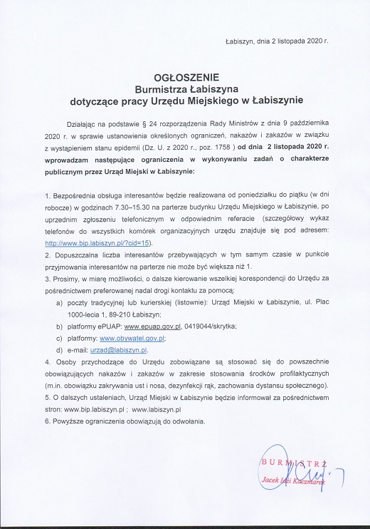 ogłoszenie